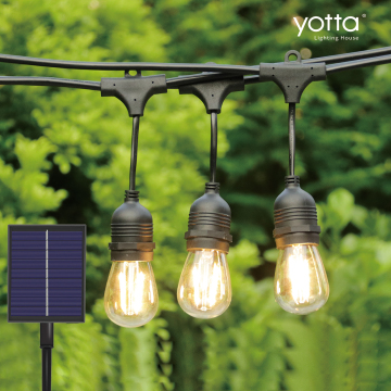15M S14 LED Solar String Lights - Christmas Decoration IP65 Waterproof Patio Light