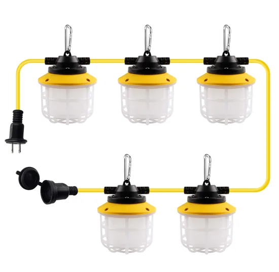 15W, 2100LM Temporary Work Light String for Construction and Jobsites