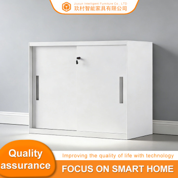 Двух'ярусная шафа з рассоўнымі дзвярыма, усталяваная ўнізе