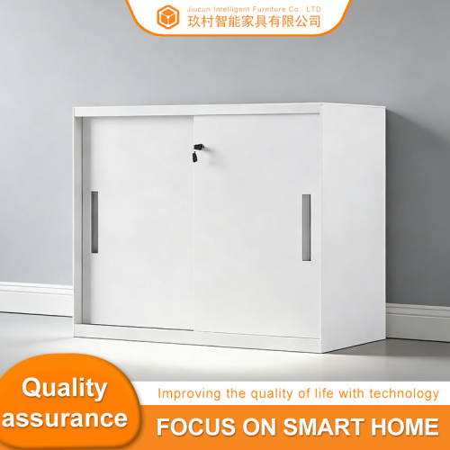 Двух'ярусная шафа з рассоўнымі дзвярыма, усталяваная ўнізе