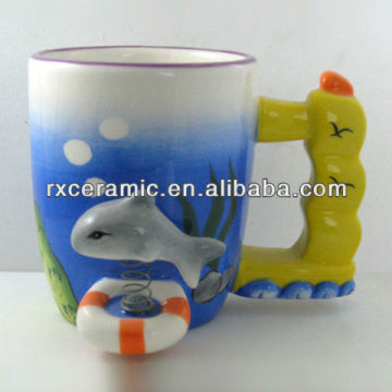 Creative Ceramic Sea Animal Shaking Mug-Dolphin