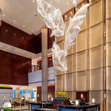 Customizable gorgeous exhibition hall leaf shape chandelier