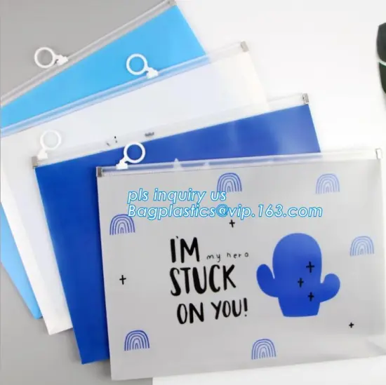 stationery bags file zipper bag, Frosted Plastic EVA Garment Packing Bag, Suit Clothes Bags With zipper slider, Slider Zip Folde