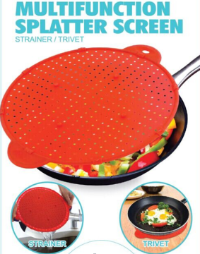 As Seen On TV Silicone Splatter Screen, silicone trivet, silicone strainer