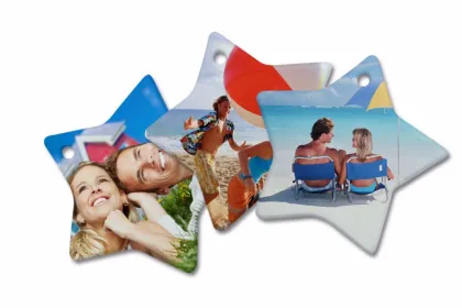 Star Shape Sublimation Ceramic Ornaments for Christmas