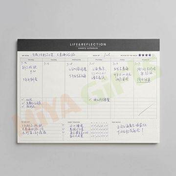 A4 Weekly Monthly Planner Notepad with Logo: Custom Productivity Notebook for Goal Setting and Organization