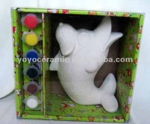 ceramic bisque dolphins