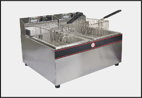 Commercial two-cylinder gas fryer with sieve