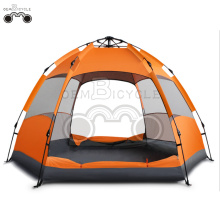 double door orange camping tent for 3-4 person