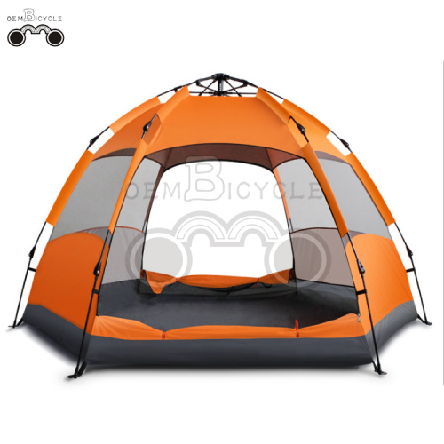 خيمة التخييم برتقالي الباب المزدوج لمدة 3-4 شخص