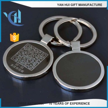 cheap sublimation round metal keychain for custom gift ,logo by heat transfer