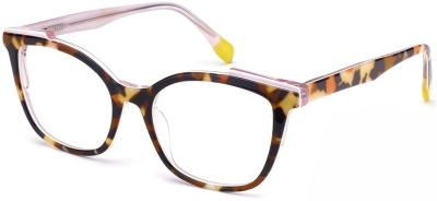 C1 Acetate Sunglasses Tortoiseshell_Transparent Pink_Yellow