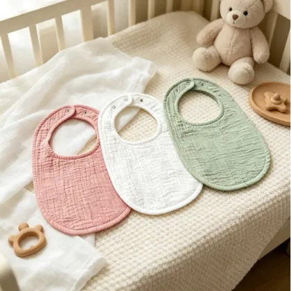 Soft Cotton Gauze U-Shape Bibs