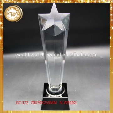 Fashion top sell business crystal glass shield awards