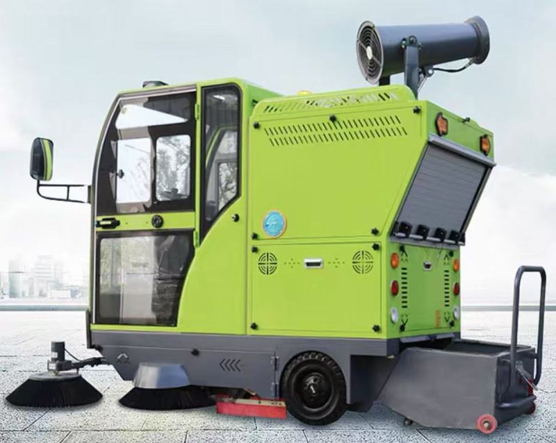 Electric sweeping and cleaning vehicle