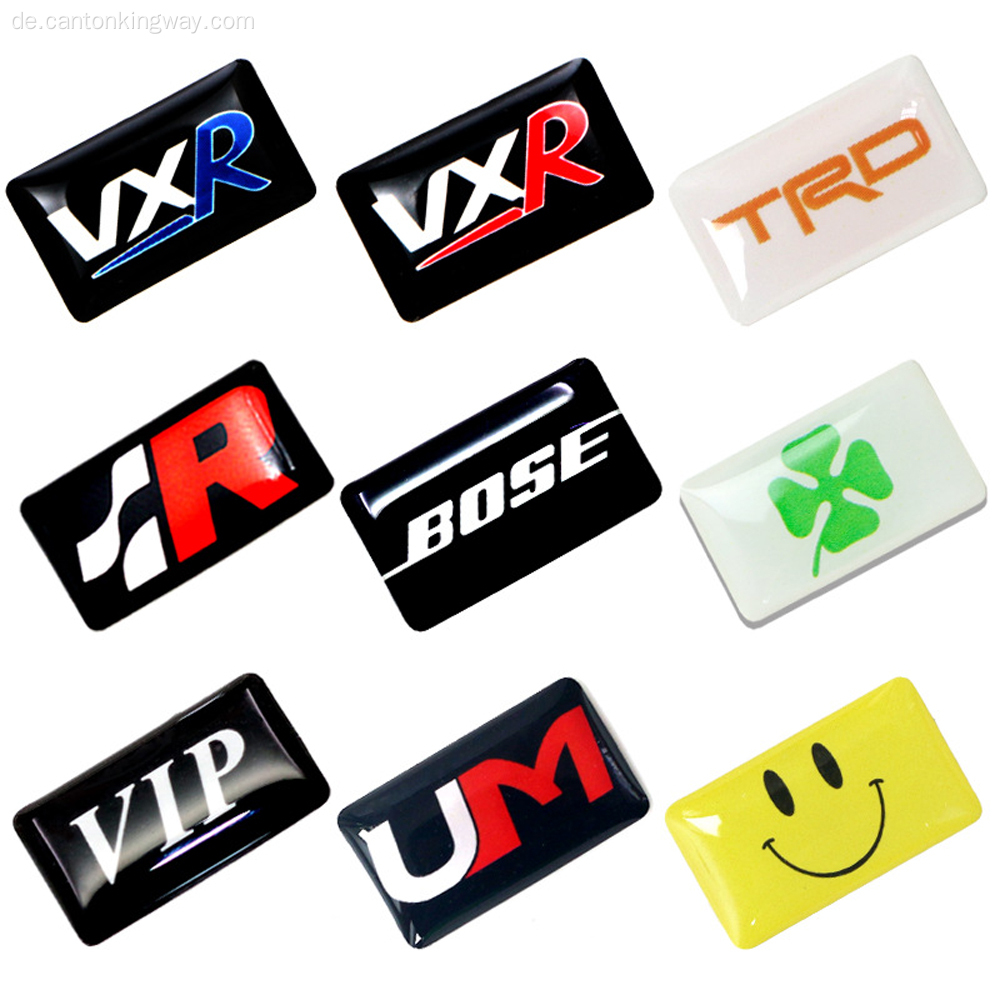 Custom Car Logo Epoxy Sticker Dome Harz Aufkleber