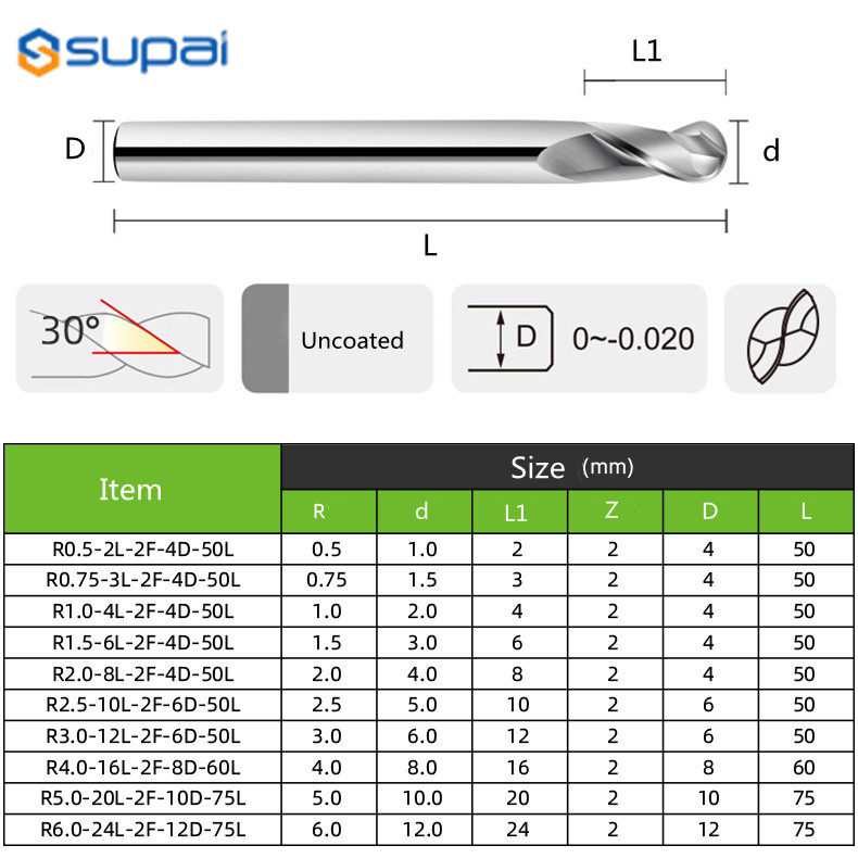 ball nose end mill for aluminum 2flute