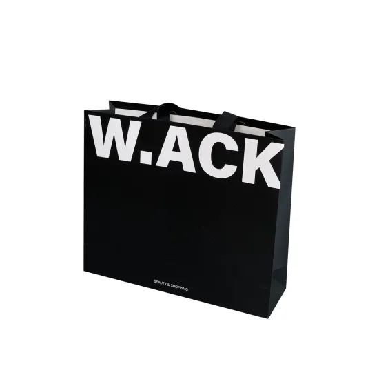 Wholesale Custom Logo Printing on Black Shopping Bags