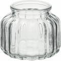 Laternenförmiges Glasgefäß für Kerzen
