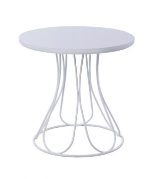 white MDF top coffee table with wire base