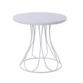 white MDF top coffee table with wire base