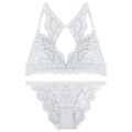 Ensemble de bikini bralette en dentelle sans fil avec clip sur le devant