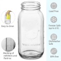 64oz кең таралған Mason Mason Jar металл қақпағы бар