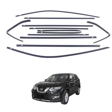 2022 Nissan X-Trail ABS Stainless Steel Black Window Trim with Carbon Fiber
