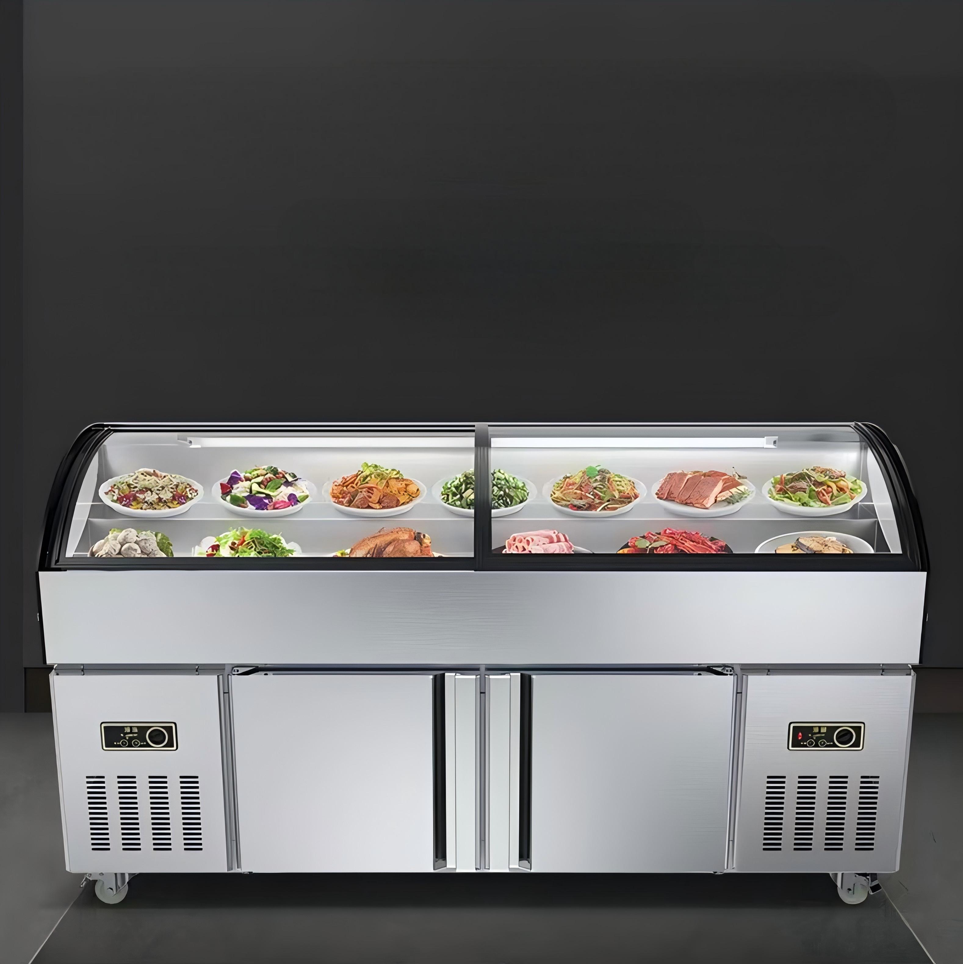 1.8 Meter Commercial Ladder Freezer With Sliding Door And Double ...