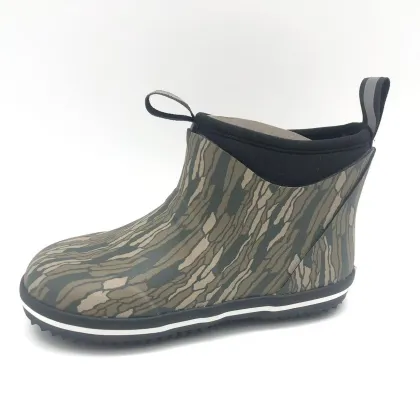 ATM Old School Camo Pattern Neoprene Rubber boots Deck Boots for Rainy Day