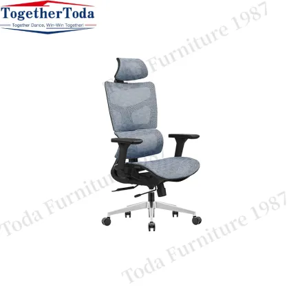 fabric adjustable height ergohuman chair with headrest