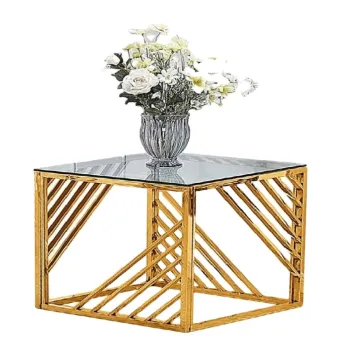 European Luxury Brass & Stainless Steel Bedroom Furniture: Designer Side Tables for Living Rooms