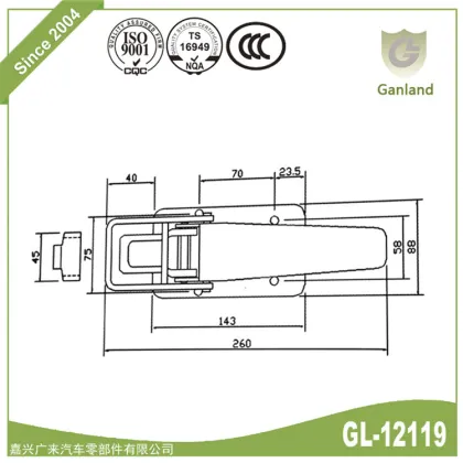 Trailer Dropside Lock Over Centre Lock Pickup Fastener
