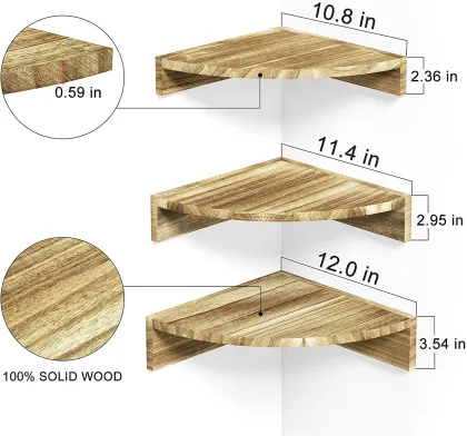 Corner Floating Shelves: Stylish Wall-Mounted Rounded Wood Shelving Solutions