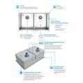 Double évier à double cuisine en acier inoxydable de 1,2 mm à la main