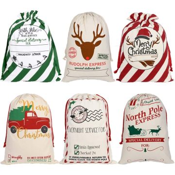 Christmas Santa Sack Trawstring Big Sacs-Gift Sacs