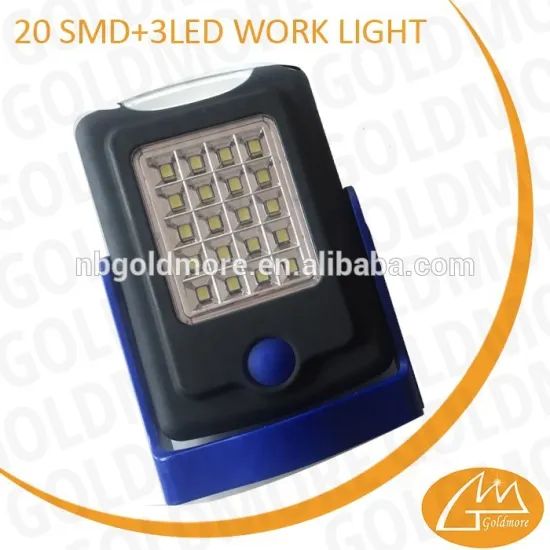 GOLDMORE 3 battery powered 20+3SMD standable work light with strong magnet and rotary hook easy for use made in China