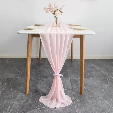 Modern Rose Gold Wedding Table Runners With Fancy Chiffon