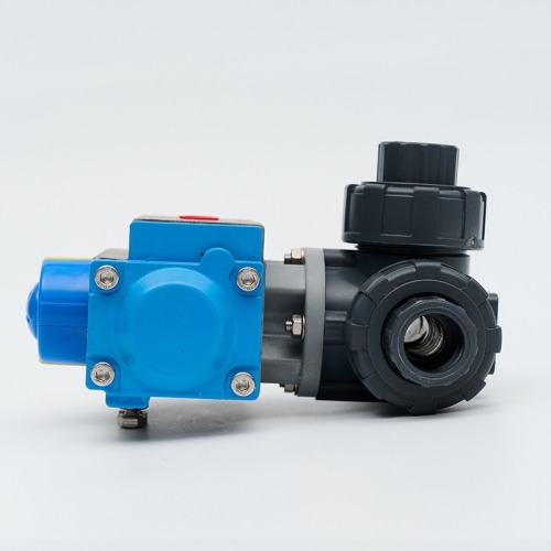 atmospheric pressure pneumatic UPVC three-way ball valve