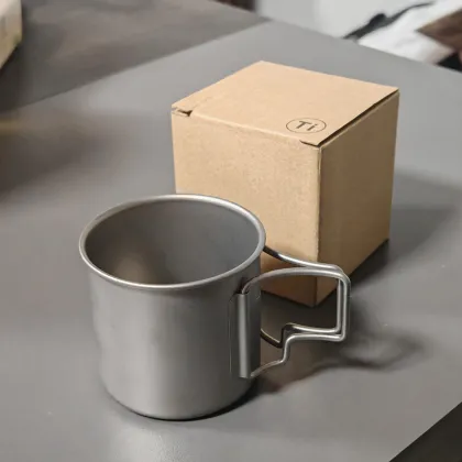 Titanium Cup with Foldable Handle