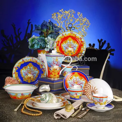 47 Pieces Luxury bone china tableware set
