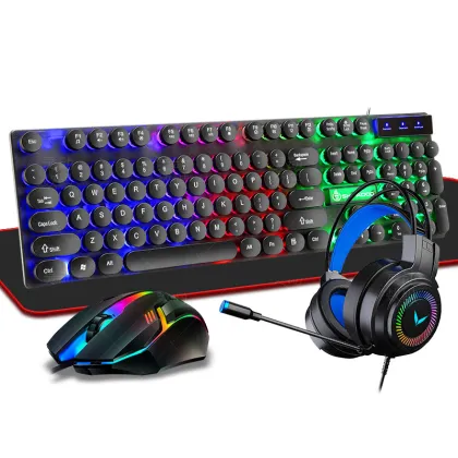 4-in-1 Gaming Combo: Keyboard, Mouse, Headphones for Gamers