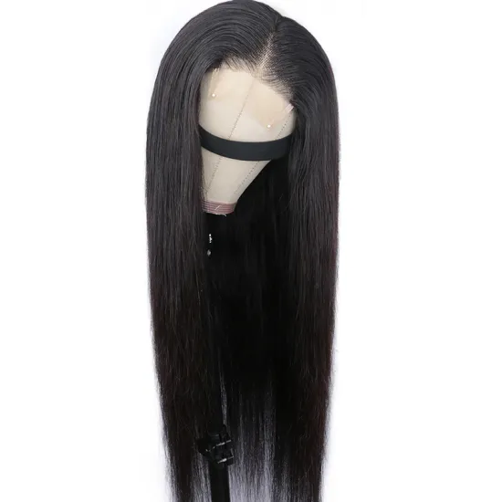 Long Straight Black human Hair Wig Body Wave Lace Front Wig For Women 4*4 Lace Front Wigs Brazilian Body wave 28 inch