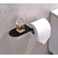 Support de papier de toilette noir en laiton noir mat