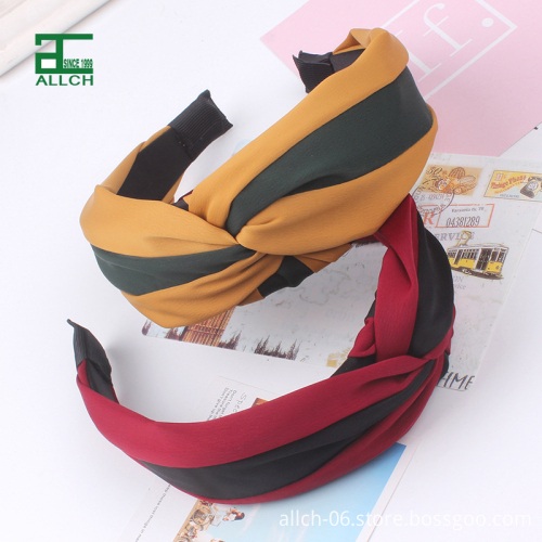 2023 New Women and Girls Knot Hair Accessories Headband with Stripes