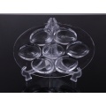 Fancy deviled egg holder pressed glass plate