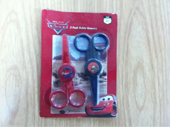 plastic colourful kids scissors set