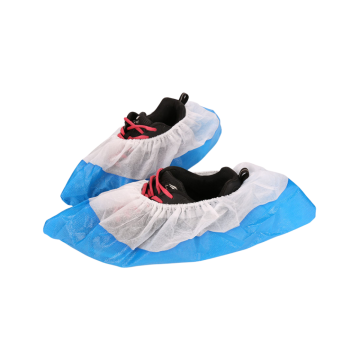 Unisex Waterproof Non-Slip Clear Disposable Shoe Covers with Anti-Slip Print and Microporous Material for Kids in White