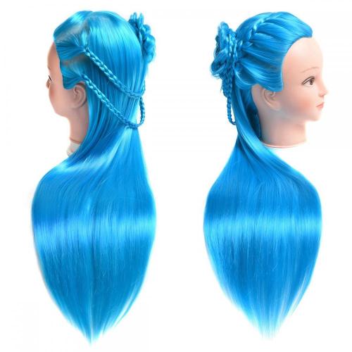 100% SYNTHETIC FIBER BLUE COLOR TRAINING MANNEQUIN HEAD