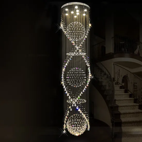 Customized Large Spiral Lobby Pendant Lights for Villa Living Room and High Stair Lamps